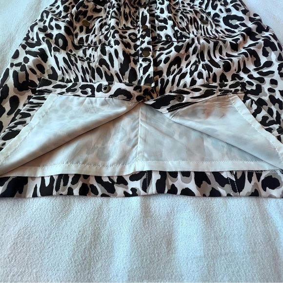 Calvin Klein Animal Print Sleeveless Belted Snap Front Dress Women’s Size 12 - Picture 8 of 13